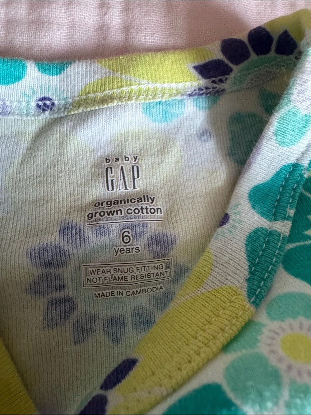 GAP Girls Floral Short Pajama Set in Yellow, Aqua & Lavender